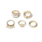 Set: Alloy Ring (assorted Design) 0306 - Set - Gold - One Size