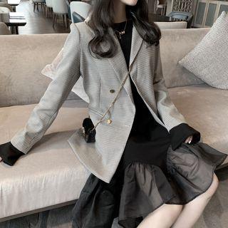Double-breasted Checker Blazer / Mermaid Dress