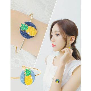 Pineapple Denim-disk Bangle