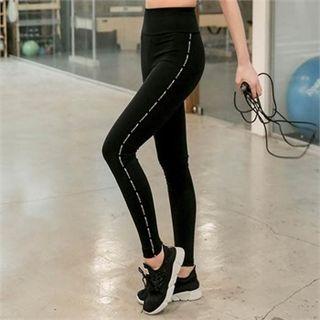 Lettering Trim Yoga Pants