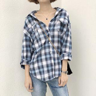 Check Long Sleeve Loose-fit Shirt