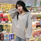 Cut-out Hooded Long-sleeve T-shirt