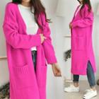 Pocket-front Long Cardigan In 6 Colors