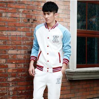 Set: Letter K Baseball Jacket + Sweatpants