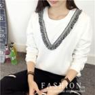 Fringe Trim Sweatshirt