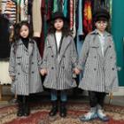 Family Matching Double-breasted Gingham Trench Coat