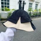 Asymmetric Panel Bucket Hat Black & White - One Size