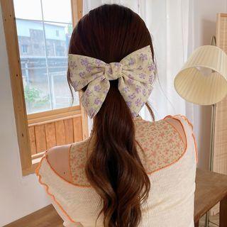 Floral Print Ribbon Hair Clip