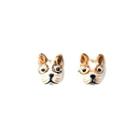 Simple And Cute Plated Golden Enamel Puppy Stud Earrings Golden - One Size