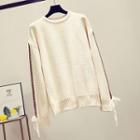 Cable-knit Panel Sweater Off-white - One Size