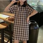 Short Sleeve Plaid Polo Dress