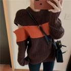Two-tone Zip-side Sweater