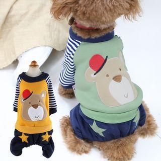 Set: Panel Bear-accent Dog Top + Pants