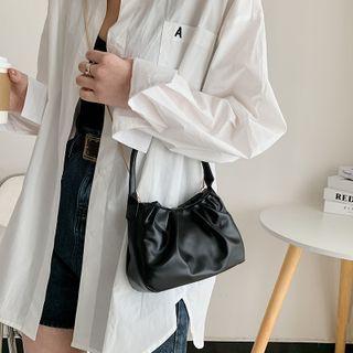 Plain Shirred Top Handle Crossbody Bag