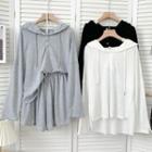 Set: Hooded Loose T-shirt + Wide-leg Shorts In 5 Colors