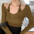 Long-sleeve Halter Sweater