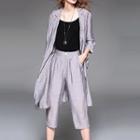 Set: Long Shirt + Cropped Pants