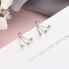 925 Sterling Silver Swing Earring Es850 - 1 Pair - White Gold - One Size