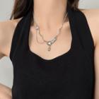 Moonstone Pendant Stainless Steel Necklace 1 Pc - Silver - One Size