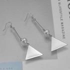925 Sterling Silver Triangle Dangle Earring Stud Earring - 1 Pair - Silver - One Size