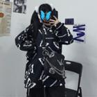 Butterfly Patterned Long-sleeve Round Neck T-shirt