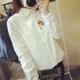 Cat Embroidery Shirt