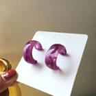Resin Open Hoop Earring 1 Pair - Earrings - S925 Silver - One Size