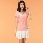 Mock Two-piece Short-sleeve Dress