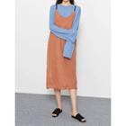 Spaghetti-strap Satin Midi Dress