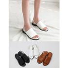 Faux-leather Sling-back Slide Sandals