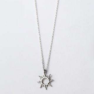 925 Sterling Silver Sun Pendant Necklace