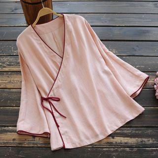 Lace-up 3/4-sleeve Hanfu Top
