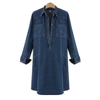 Long-sleeve Denim Mini Dress