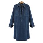 Long-sleeve Denim Mini Dress