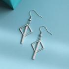 Geometric Sterling Silver Dangle Earring 1 Pair - Silver - One Size