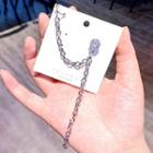 Rhinestone Alloy Chain Dangle Earring As Shown In Figure - One Size