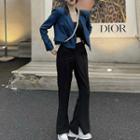 Double-breasted Cropped Blazer / Boot-cut Pants