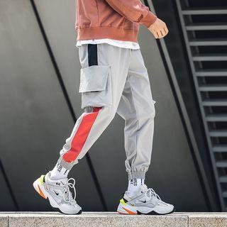 Color-panel Cargo Harem Pants