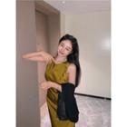 Sleeveless Midi Sheath Dress / Light Jacket