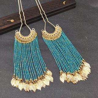 Retro Alloy Beaded Fringed Hair Stick