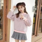 Lace Trim Stripped Pullover