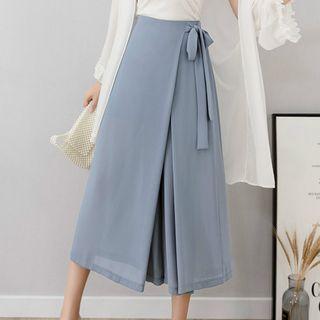 Plain Wide-leg  Skort