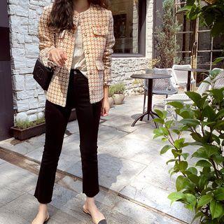 Flap-detail Wool Blend Tweed Jacket