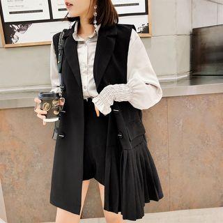 Pleated Long Vest