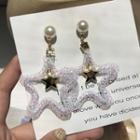 Faux Pearl Star Dangle Earring 1 Pair - Stud Earrings - One Size
