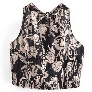 Sleeveless Print Crop Tank Top