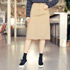 Frey-hem Cotton Midi Skirt