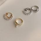 Set Of 2: Alloy / Faux Pearl Ring