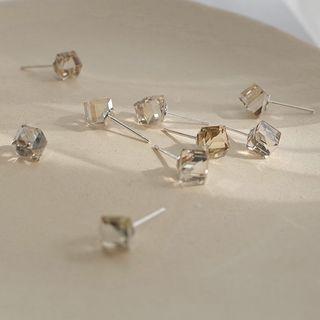 925 Sterling Silver Rhinestone Stud Earring 1 Pair - S925 Silver - One Size