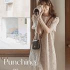 Eyelet-lace H-line Midi Dress